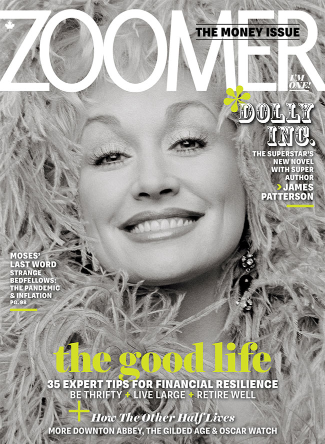 Dolly Parton on cover of Zoomer Magazine