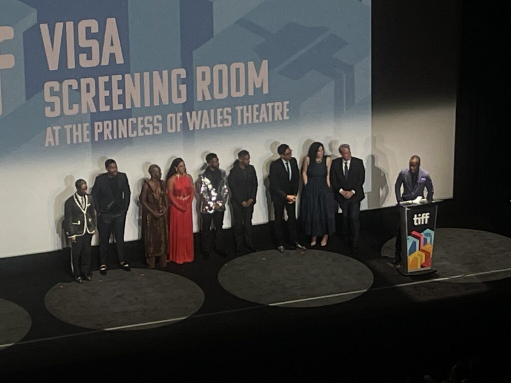 Filmmakers and Cast of Brother on stage of world premiere at tiff