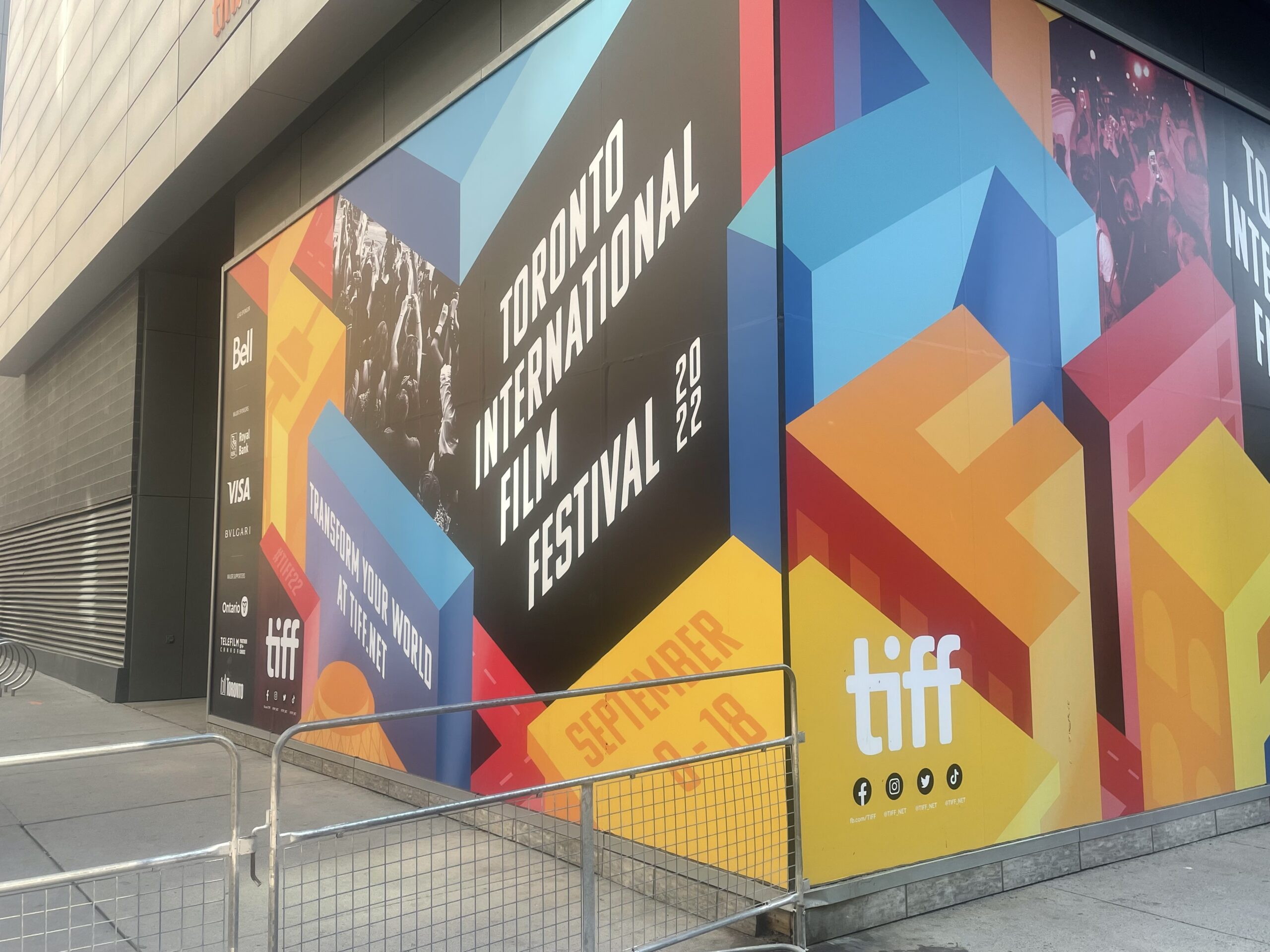 Toronto International Film Festival poster painted on a building wall