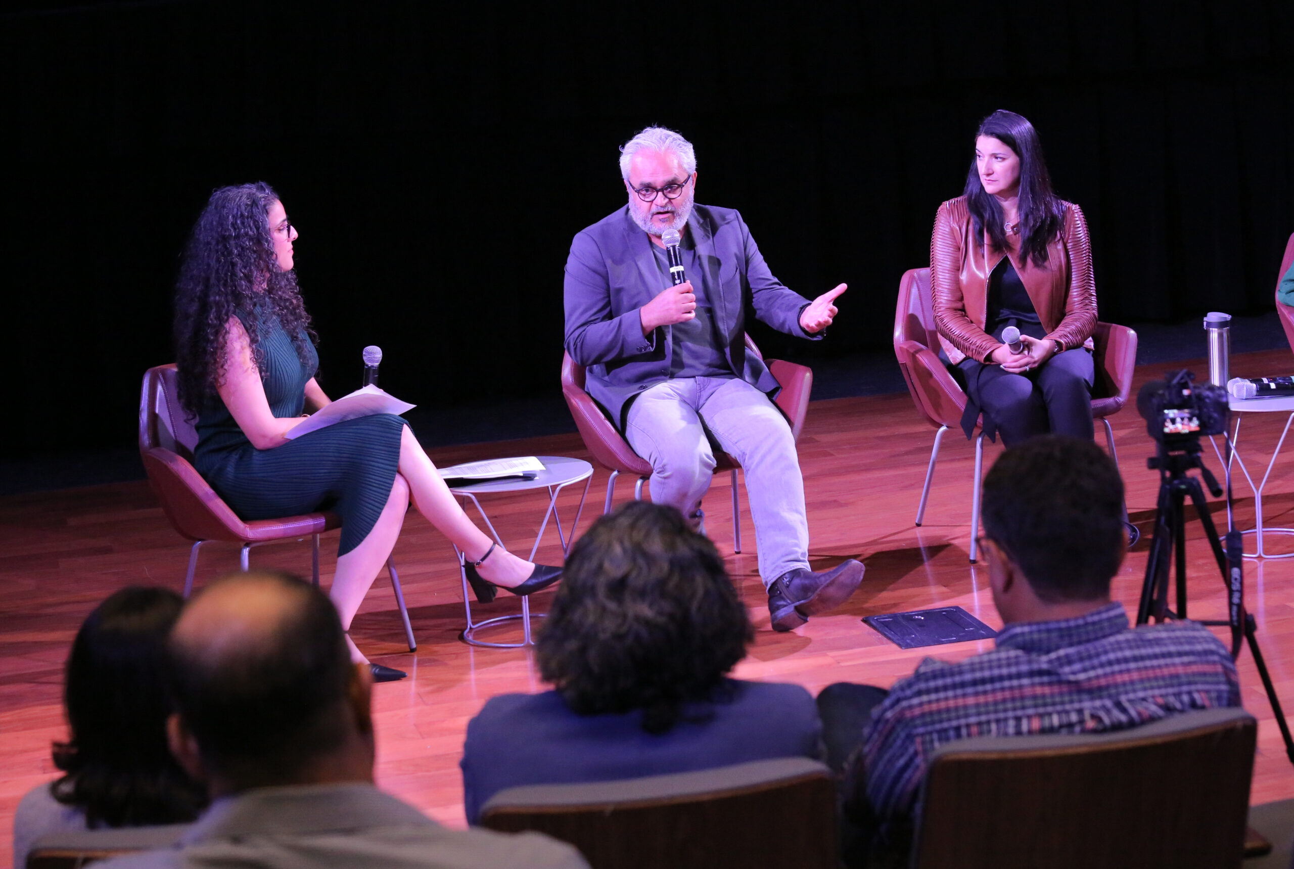 On stage with Nickie and Babak Women, Life, Freedom Film Festival panel in Toronto